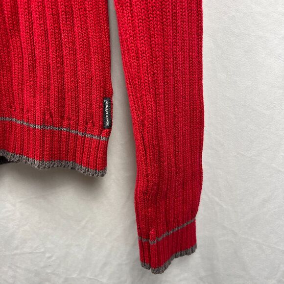 NWT Marc O' Polo Mens Red & Gray Knit Cotton Crewneck Sweater Size L -$110 - Picture 2 of 6